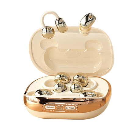 Bluetooth 6.0 Clip-On & In-Ear Wireless Earbuds