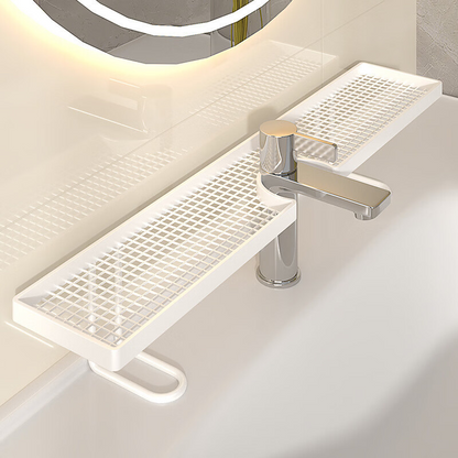🚿CLUTTERED SINK? FIX IT FAST!🚿 Over-Faucet Shelf – No Tools Needed, Quick-Drain Base, Rust-Proof – Holds Skincare & More! 🧴