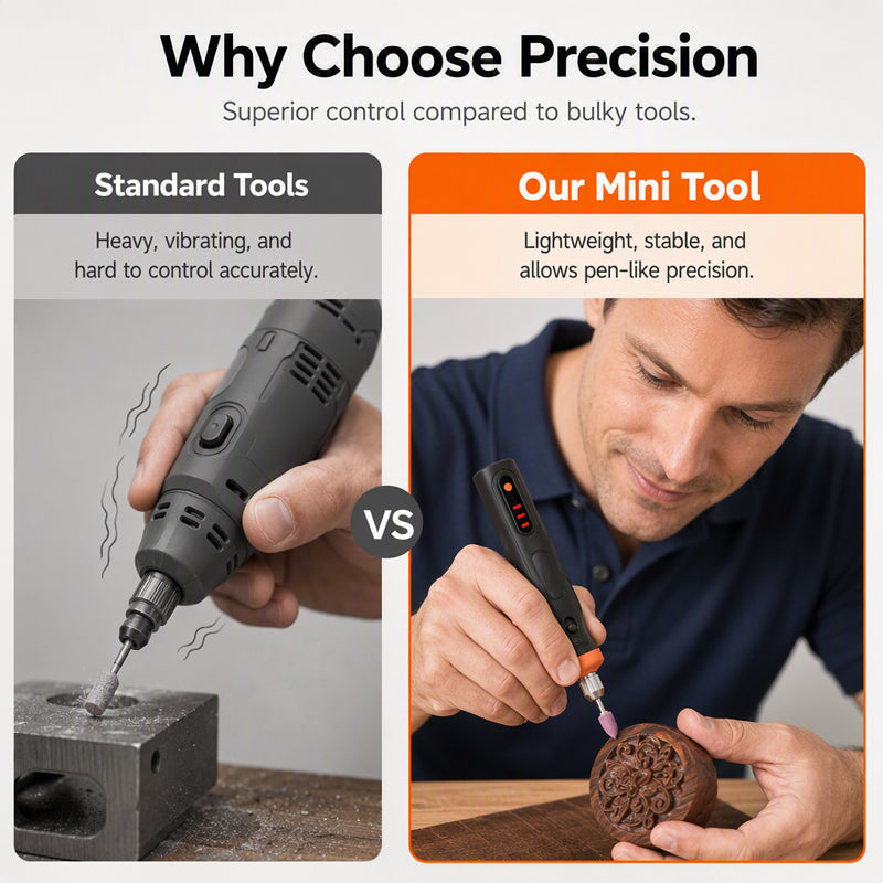 🔥Hot Sale 50% OFF🔥 Mini Cordless Rotary Tool Kit – Variable Speed, USB Rechargeable, with Accessories, for Light DIY Tasks 🛠️
