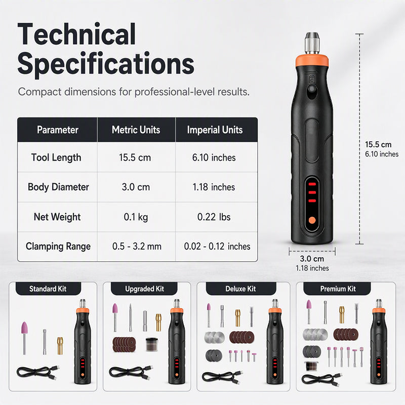 🔥Hot Sale 50% OFF🔥 Mini Cordless Rotary Tool Kit – Variable Speed, USB Rechargeable, with Accessories, for Light DIY Tasks 🛠️