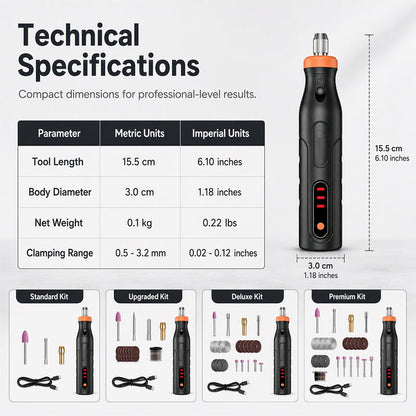 🔥Hot Sale 50% OFF🔥 Mini Cordless Rotary Tool Kit – Variable Speed, USB Rechargeable, with Accessories, for Light DIY Tasks 🛠️