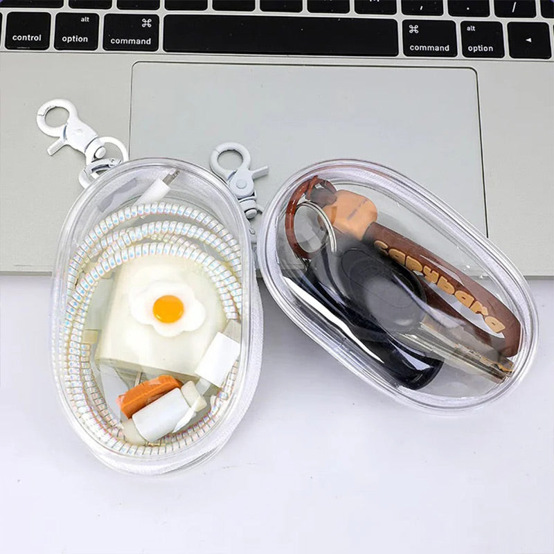 Multifunctional Transparent Portable Storage Bag for Data Cables