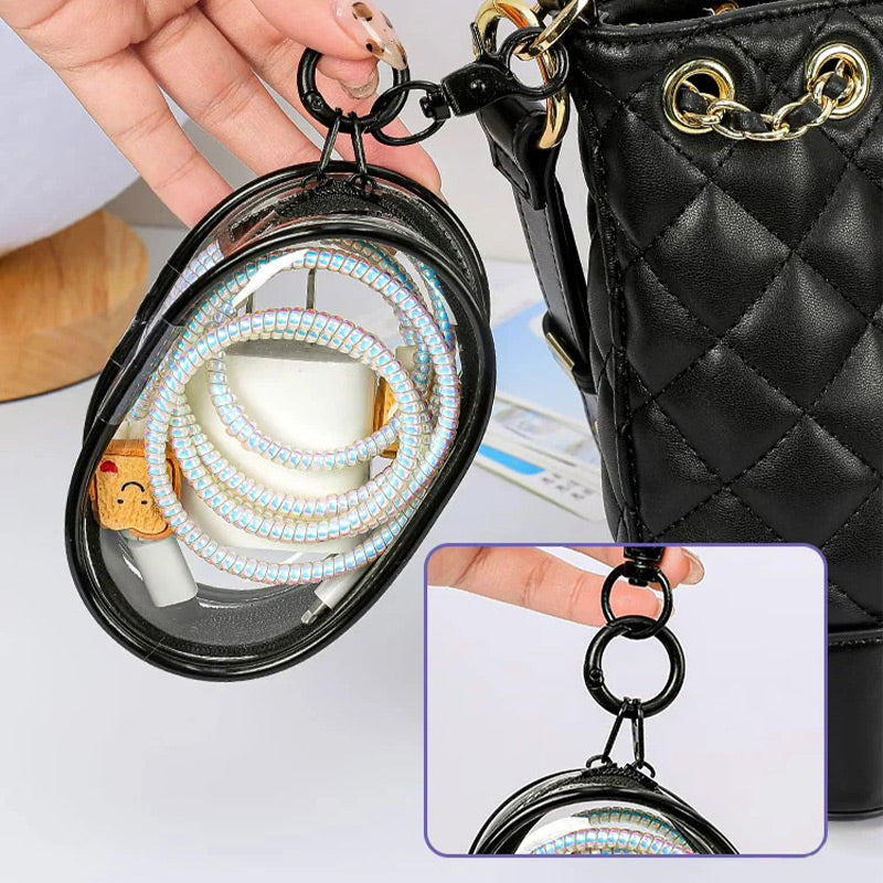Multifunctional Transparent Portable Storage Bag for Data Cables