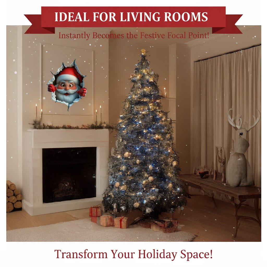 🎄❄️ Early Christmas Sale – 50% OFF!! 🎅 "Santa’s Surprise" 3D Wall Decals