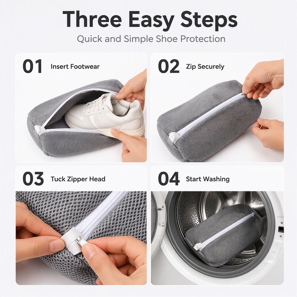 🔥2026 Hot Sale 50% OFF✨⚡ 50K+ SOLD! 🎁Mesh Shoe Washing Bag for Laundry Machine
