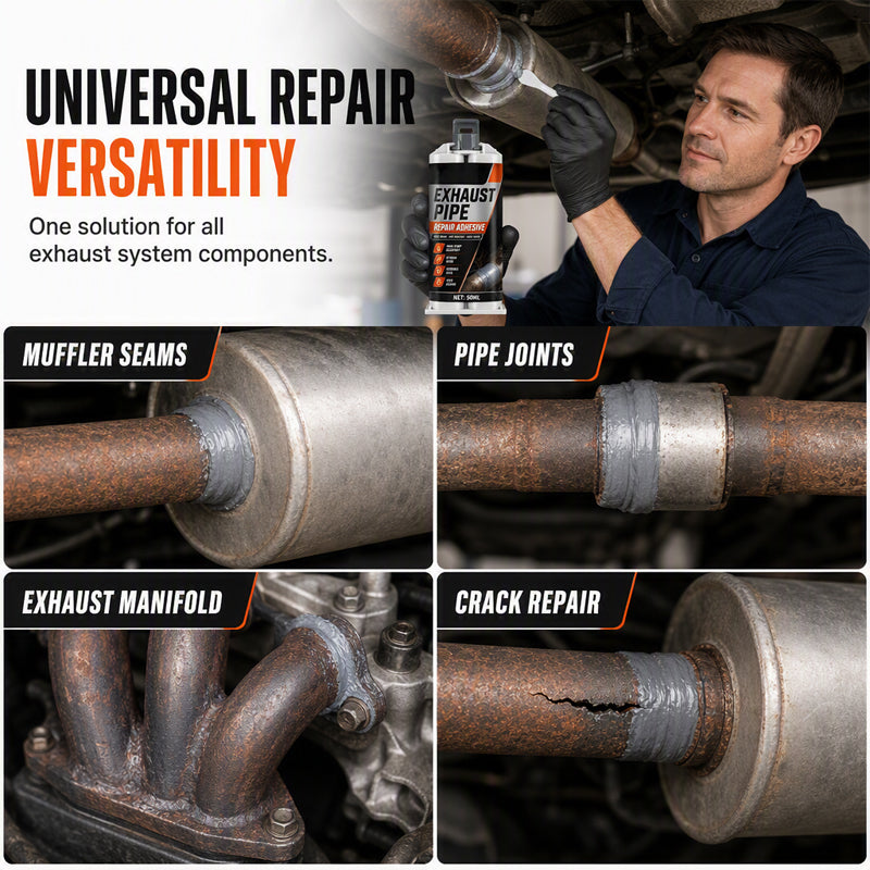 🥳2026 HOT SALE🥳💞50K+ SOLD! ⭐🔧 50% OFF! High Temp Exhaust Pipe Repair Glue – Permanent bond for iron & steel, withstands extreme heat & vibration. Fix exhaust leaks yourself – save on costly garage repairs! 🚗✅