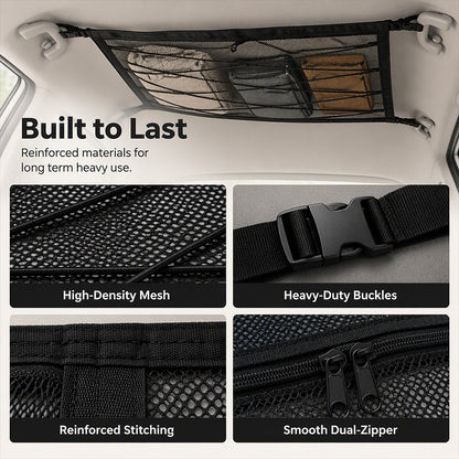 Car Ceiling Storage Bag with Adjustable Buckles