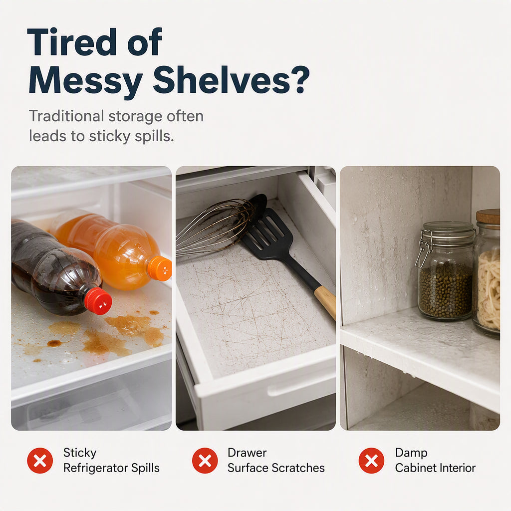 🧊 50% OFF NOW! 🛡️ Waterproof Fridge Shelf Liners – Non-slip, easy-clean & food-safe – Keeps fridge shelves fresh & organized ✨