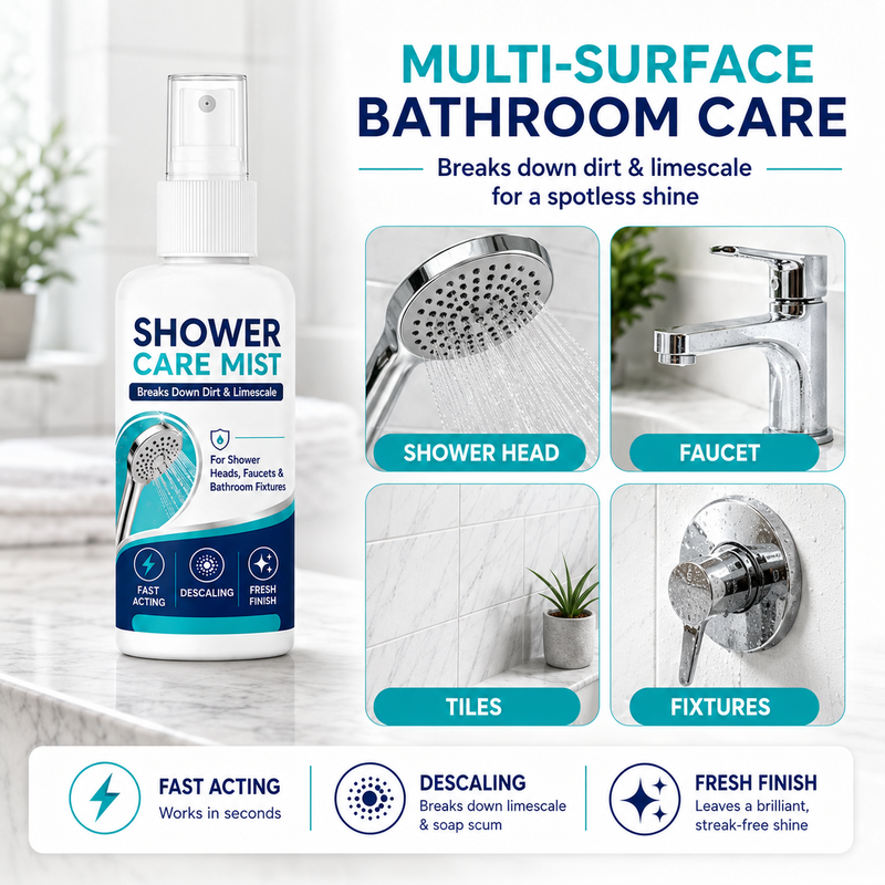 🚿 Fast-Acting Limescale Remover Spray for Showerheads and Faucets