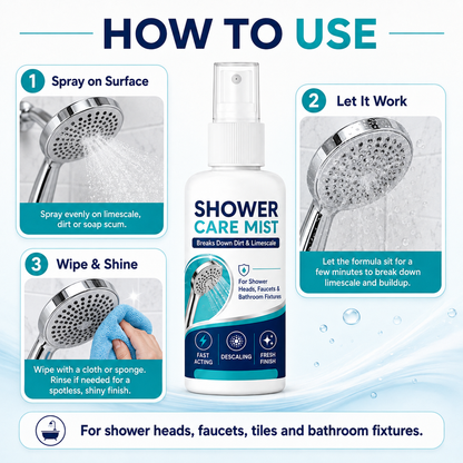 🚿 Fast-Acting Limescale Remover Spray for Showerheads and Faucets