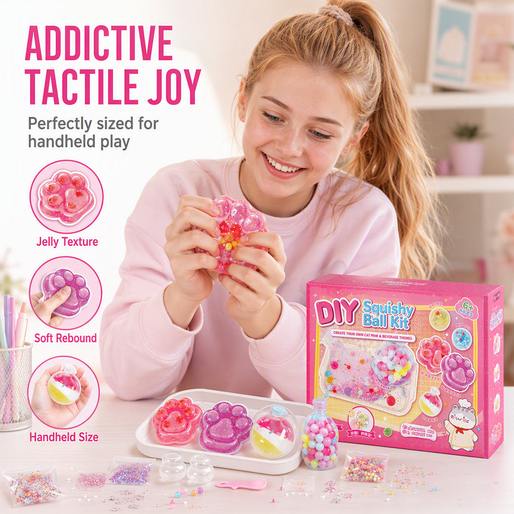 🔥 30% OFF! 🧁DIY Fried Ice Squishy Toy Kit with Cat Claw Design for Kids