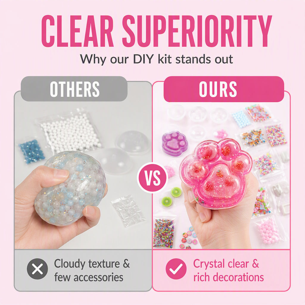 🔥 30% OFF! 🧁DIY Fried Ice Squishy Toy Kit with Cat Claw Design for Kids