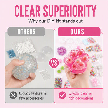🔥 30% OFF! 🧁DIY Fried Ice Squishy Toy Kit with Cat Claw Design for Kids