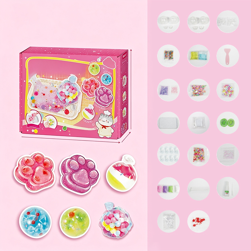 🔥 30% OFF! 🧁DIY Fried Ice Squishy Toy Kit with Cat Claw Design for Kids