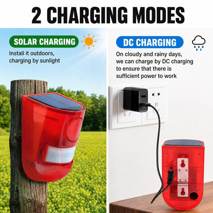 🛡️ 50% OFF NOW! ☀️110dB Solar Powered Siren Alarm with Motion Sensor, 6 LED Flash Modes, IP55 High Quality - Outdoor Security Speaker for Home, Farm, Home Improvement Security & Safety