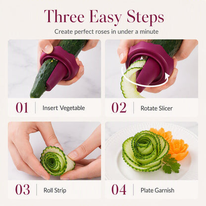 🥕✨ Manual Vegetable Spiralizer and Curler for Rose Flower Carving – Turn Carrots into Restaurant-Style Roses in 60 Seconds! 🌹🍽️
