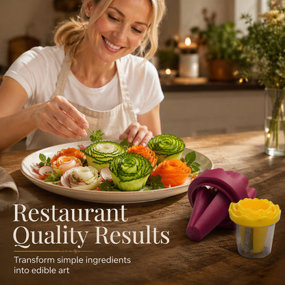 🥕✨ Manual Vegetable Spiralizer and Curler for Rose Flower Carving – Turn Carrots into Restaurant-Style Roses in 60 Seconds! 🌹🍽️