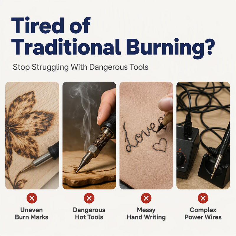 🔥50% OFF! Heat-Activated Wood Burning Paste – DIY Pyrography on Wood, Leather & Canvas with Heat Gun! 🎨✨