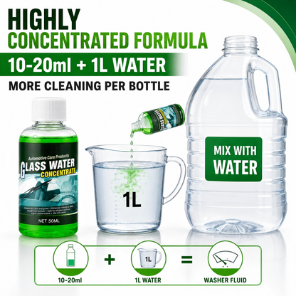 🔥50% OFF! Automotive Glass Water Concentrate – Just Dilute & Pour! Streak-Free Visibility, Fights Bugs & Road Grime! 🚗✨