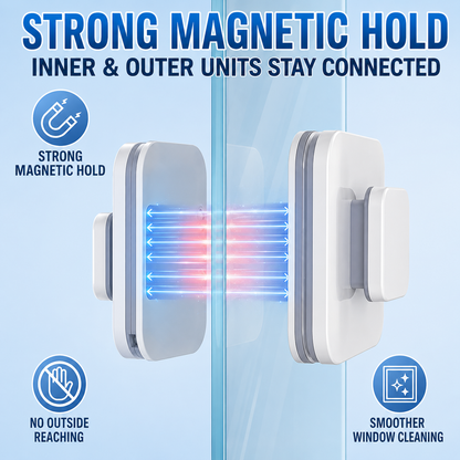 ⚡6‑in‑1 Magnetic Glass Cleaner – 30% wider cleaning area, perfect for high‑rise windows. Dual pads + squeegee – flawless results from the first pass! 🪣🪟