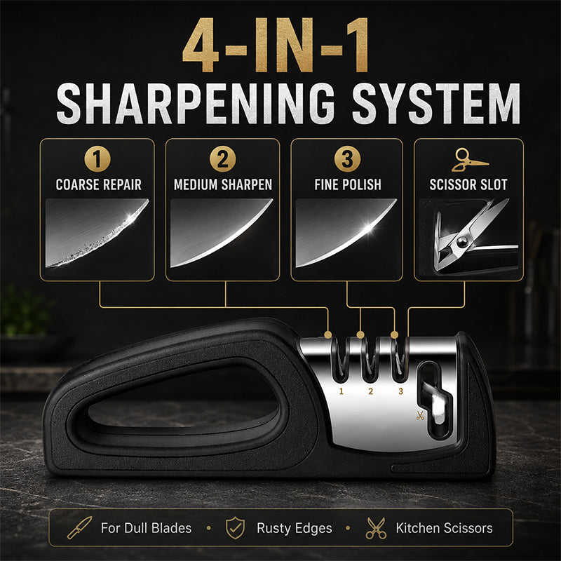 🥳HOT SALE! 4-in-1 Multi-Stage Kitchen Knife Sharpener🔪🏠