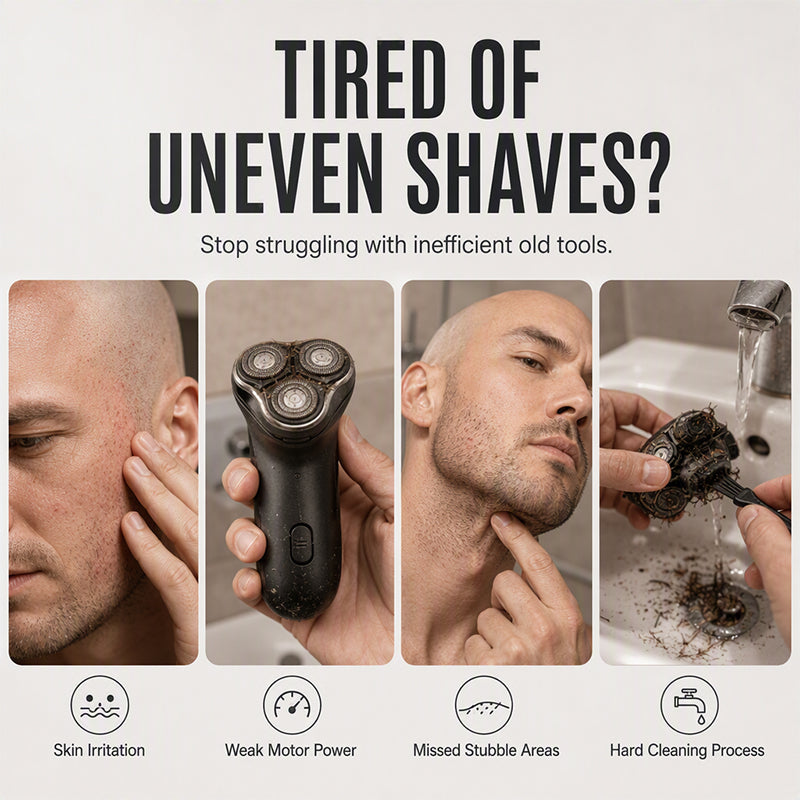 🪒50% OFF NOW! 2‑in‑1 Smart Electric Bald Head Shaver and Beard Trimmer with Digital Display, 30‑Blade Floating Head 9800RPM Motor, Rechargeable Groomer for Close Shave for Men