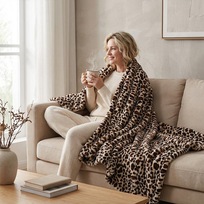 🎉 LIMITED TIME 50% OFF! 🐆 Cozy Leopard Print Throw Blanket – Ultra-Soft Rabbit-Like Texture, Exceptional Warmth & Versatile Home Essential ✨