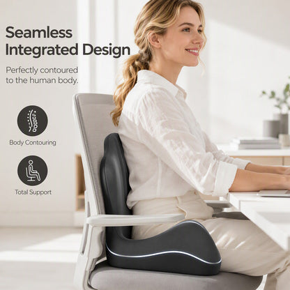 ✨Ergonomic Memory Foam Seat Cushion with Back Support – Stay Comfortable All Day, Perfect for Office, Car & Home