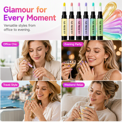 💅 Glitter Cat Eye Nail Polish Pen Set