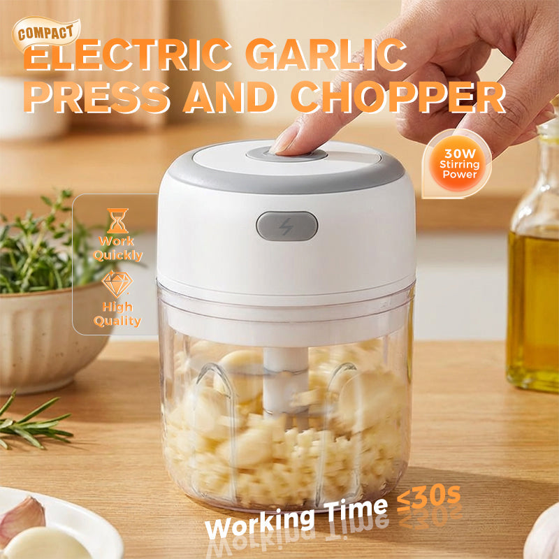 Compact Electric Garlic Press and Chopper