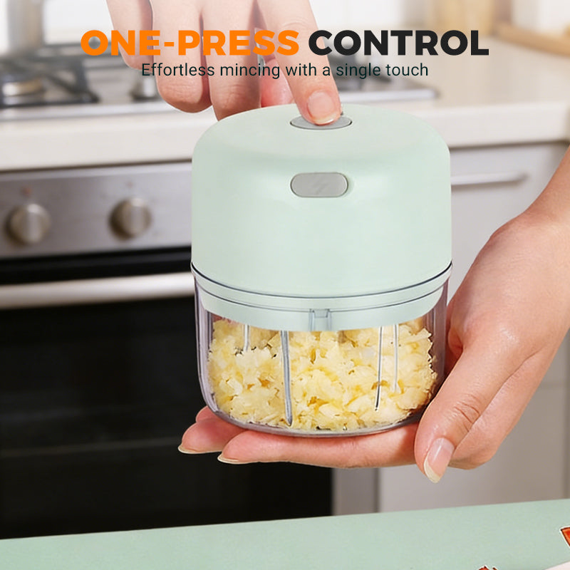 Compact Electric Garlic Press and Chopper
