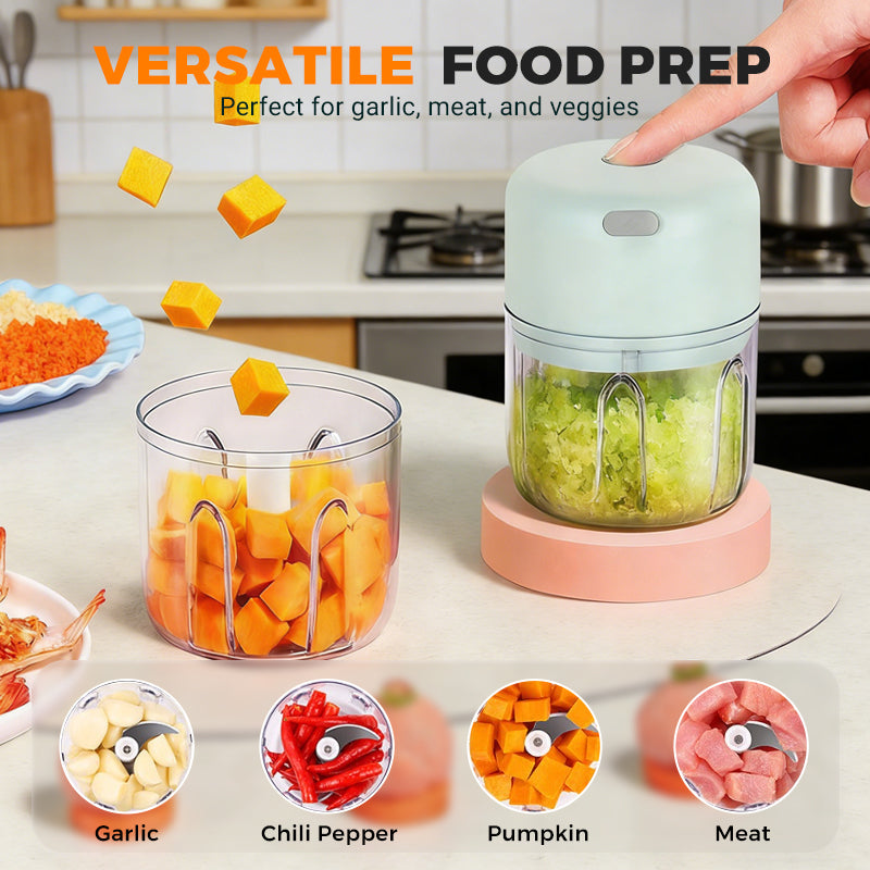 Compact Electric Garlic Press and Chopper