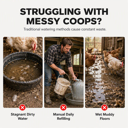 Gravity-Fed Automatic Chicken Waterer Cups