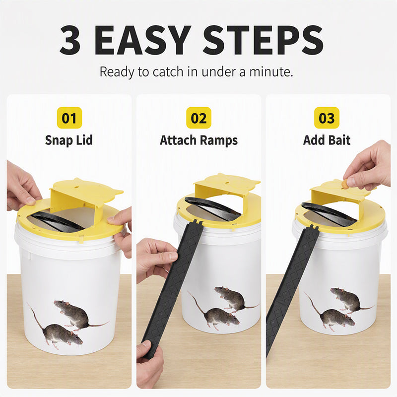 Automatic Reset Flip Lid Mouse Trap