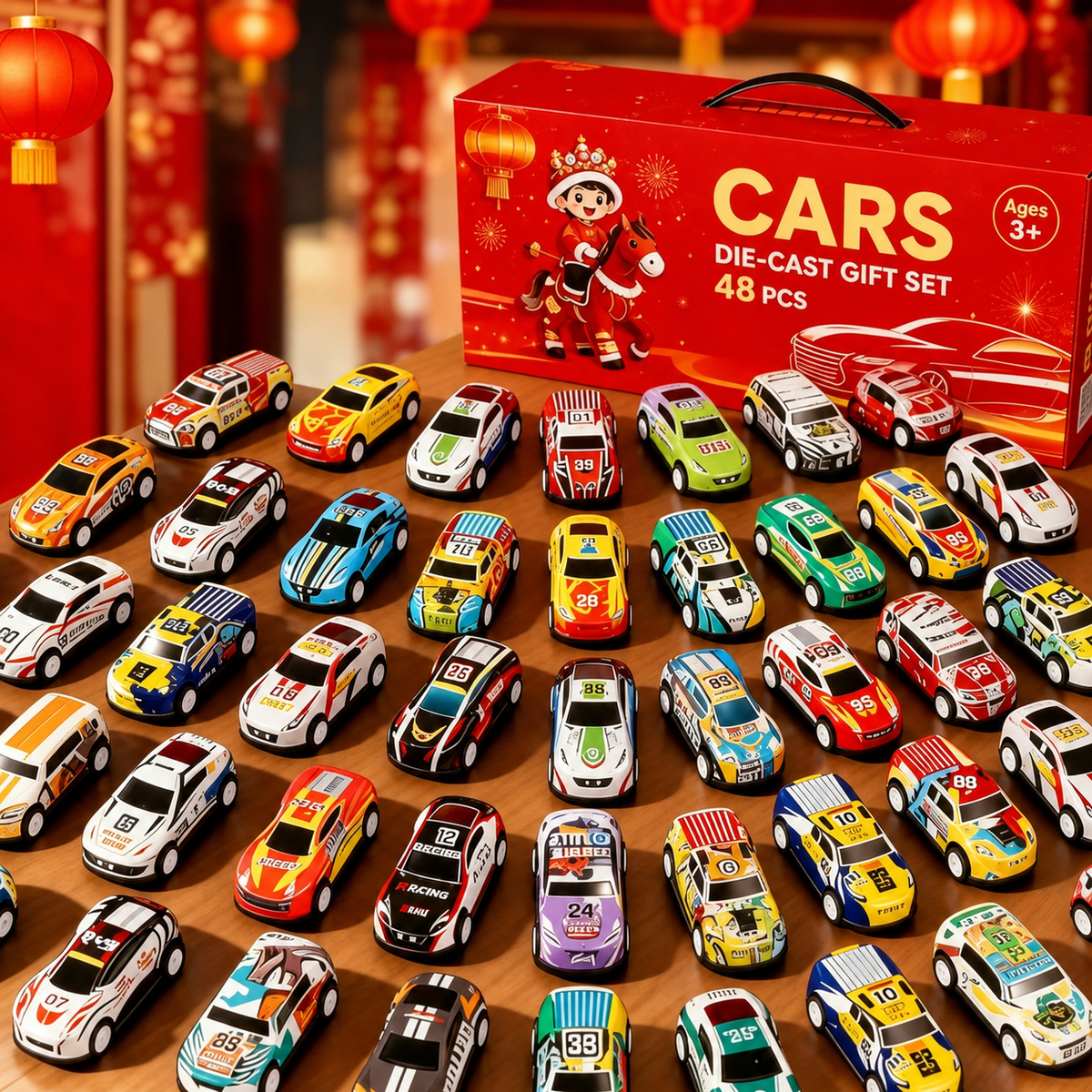 🚗 Foldable Toy Car Garage Play Set With 48 Cars