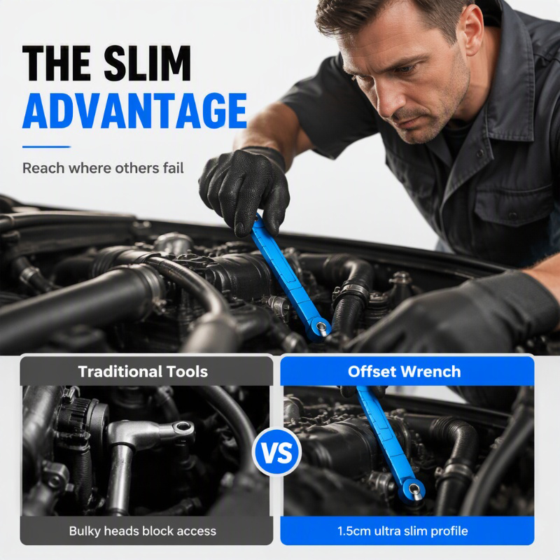 Reach Tight Bolts Instantly! No-Slip 72Nm Extended Ratchet Wrench