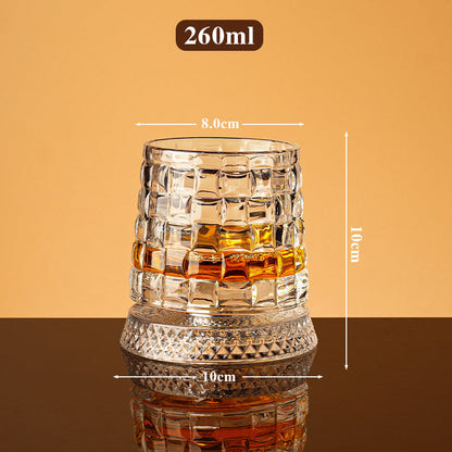 🥃🔥 50% OFF! 360° Rotating Whiskey Glass Tumbler – Smooth Swivel Base, Crystal Clear Glass, Heavy Bottom for Balanced Sipping ✨