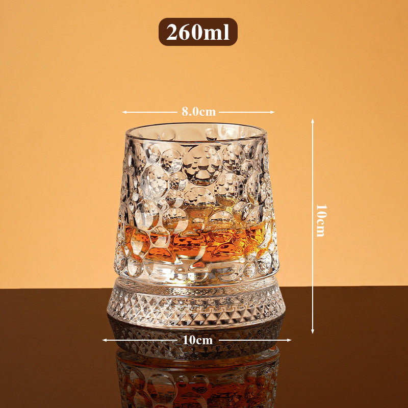 🥃🔥 50% OFF! 360° Rotating Whiskey Glass Tumbler – Smooth Swivel Base, Crystal Clear Glass, Heavy Bottom for Balanced Sipping ✨