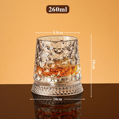 🥃🔥 50% OFF! 360° Rotating Whiskey Glass Tumbler – Smooth Swivel Base, Crystal Clear Glass, Heavy Bottom for Balanced Sipping ✨