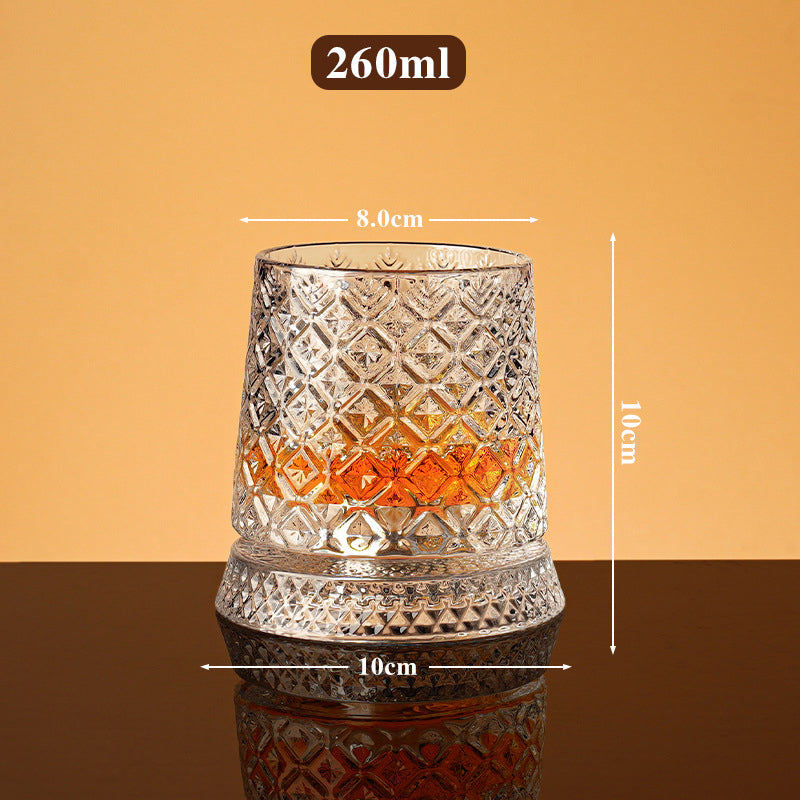 🥃🔥 50% OFF! 360° Rotating Whiskey Glass Tumbler – Smooth Swivel Base, Crystal Clear Glass, Heavy Bottom for Balanced Sipping ✨