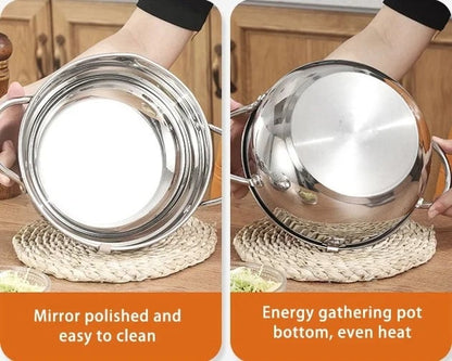 🍤 304 Stainless Steel Japanese Tempura Fryer Pot – Mini Deep Frying Pan with Thermometer & Oil Drain Rack