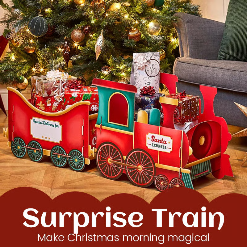 🥳2026 HOT SALE🥳💞50K+ SOLD! 🚂🎁 50% OFF! Creative Santa‘s Gift Express Train – Spacious compartments for gifts, whimsical gingerbread design. No tools needed – place under tree & watch holiday magic come alive! 🎄✨