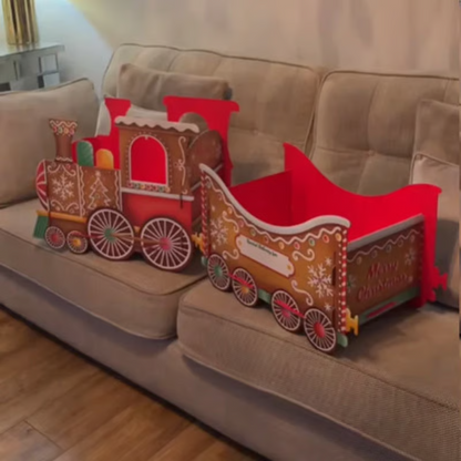 🥳2026 HOT SALE🥳💞50K+ SOLD! 🚂🎁 50% OFF! Creative Santa‘s Gift Express Train – Spacious compartments for gifts, whimsical gingerbread design. No tools needed – place under tree & watch holiday magic come alive! 🎄✨