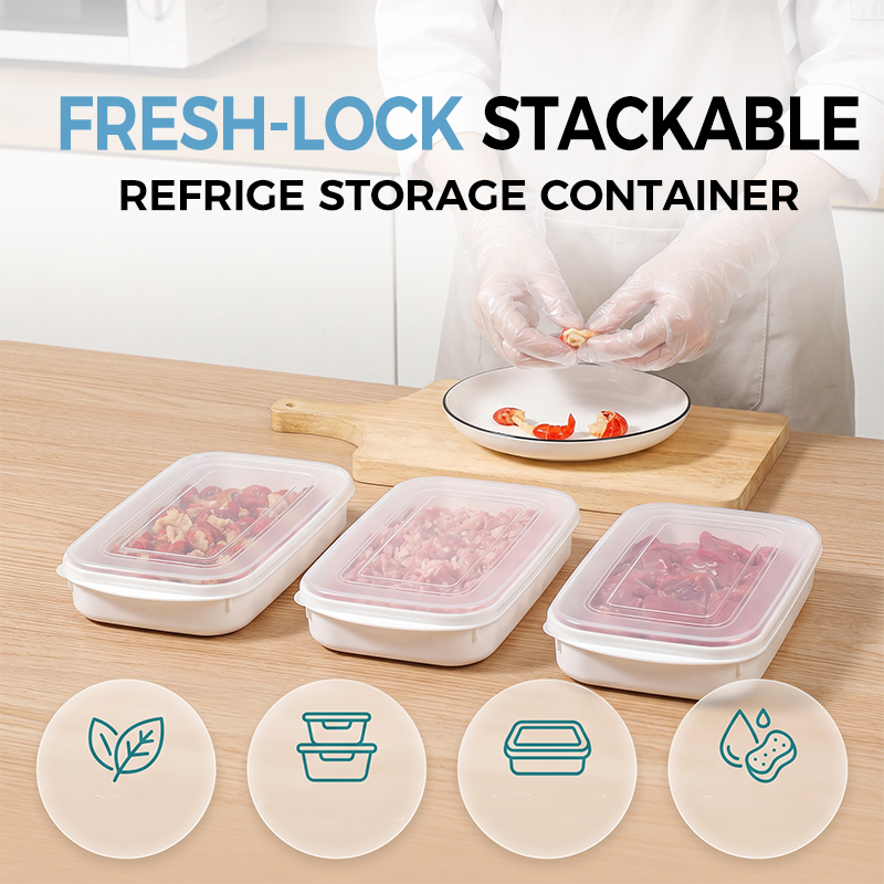 Stackable Fridge Storage Container with Lid