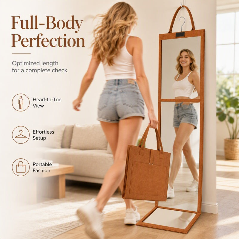 🥳2026 NEW ARRIVAL🥳💞50K+ SOLD!🔥50% OFF! 🪞✨ Portable Folding Full-Length Mirror — Lightweight & Foldable, Crystal Clear Reflection, Space-Saving, Perfect for Bedroom, Apartment & Travel ✨