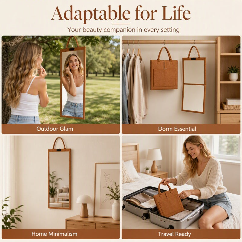 🥳2026 NEW ARRIVAL🥳💞50K+ SOLD!🔥50% OFF! 🪞✨ Portable Folding Full-Length Mirror — Lightweight & Foldable, Crystal Clear Reflection, Space-Saving, Perfect for Bedroom, Apartment & Travel ✨