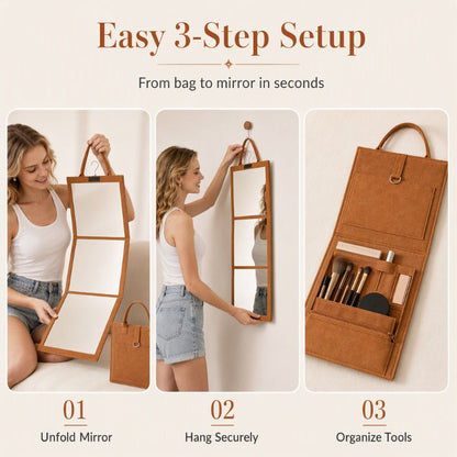 🥳2026 NEW ARRIVAL🥳💞50K+ SOLD!🔥50% OFF! 🪞✨ Portable Folding Full-Length Mirror — Lightweight & Foldable, Crystal Clear Reflection, Space-Saving, Perfect for Bedroom, Apartment & Travel ✨