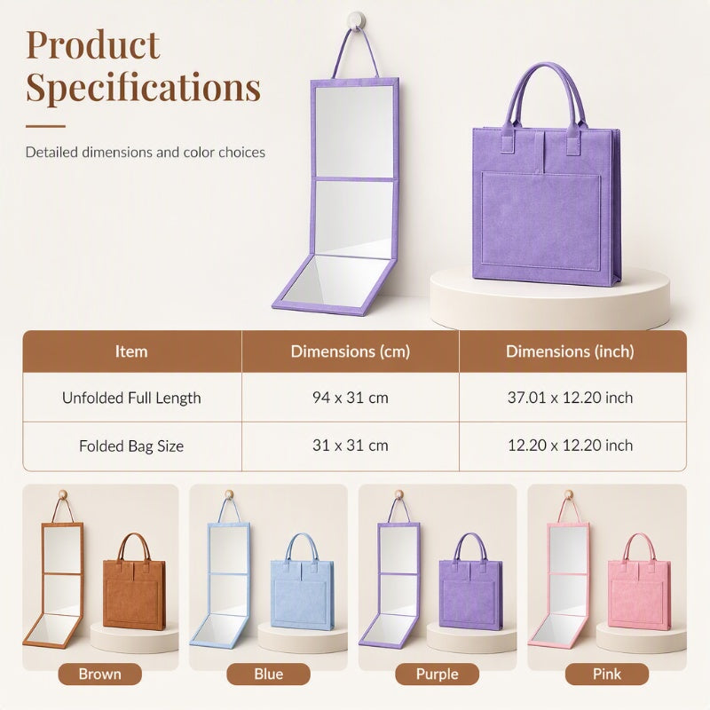 🥳2026 NEW ARRIVAL🥳💞50K+ SOLD!🔥50% OFF! 🪞✨ Portable Folding Full-Length Mirror — Lightweight & Foldable, Crystal Clear Reflection, Space-Saving, Perfect for Bedroom, Apartment & Travel ✨