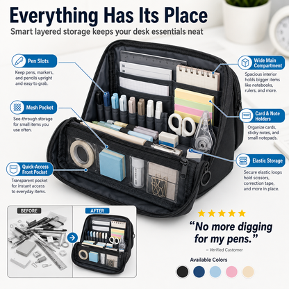 🖊️50% OFF NOW! High Capacity Detachable 9‑Layer Pencil Case‑ Multi‑Compartment Large Stationery Bag with Removable Front Pouch, Portable Durable Pen Pouch for Students School Supplies