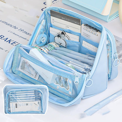 🖊️50% OFF NOW! High Capacity Detachable 9‑Layer Pencil Case‑ Multi‑Compartment Large Stationery Bag with Removable Front Pouch, Portable Durable Pen Pouch for Students School Supplies